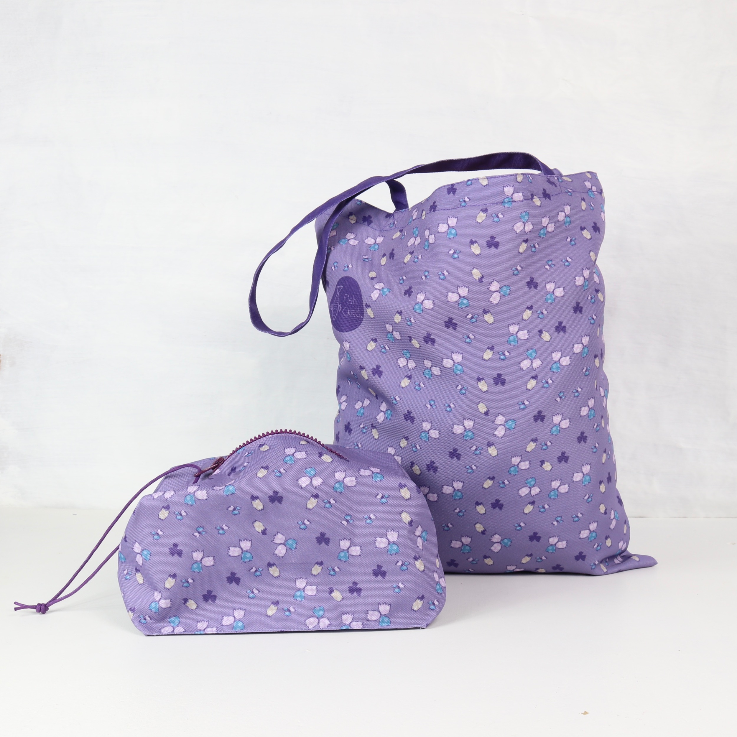 сиреневая сумка для покупок фишкард fishcard reusable bag flower ornament