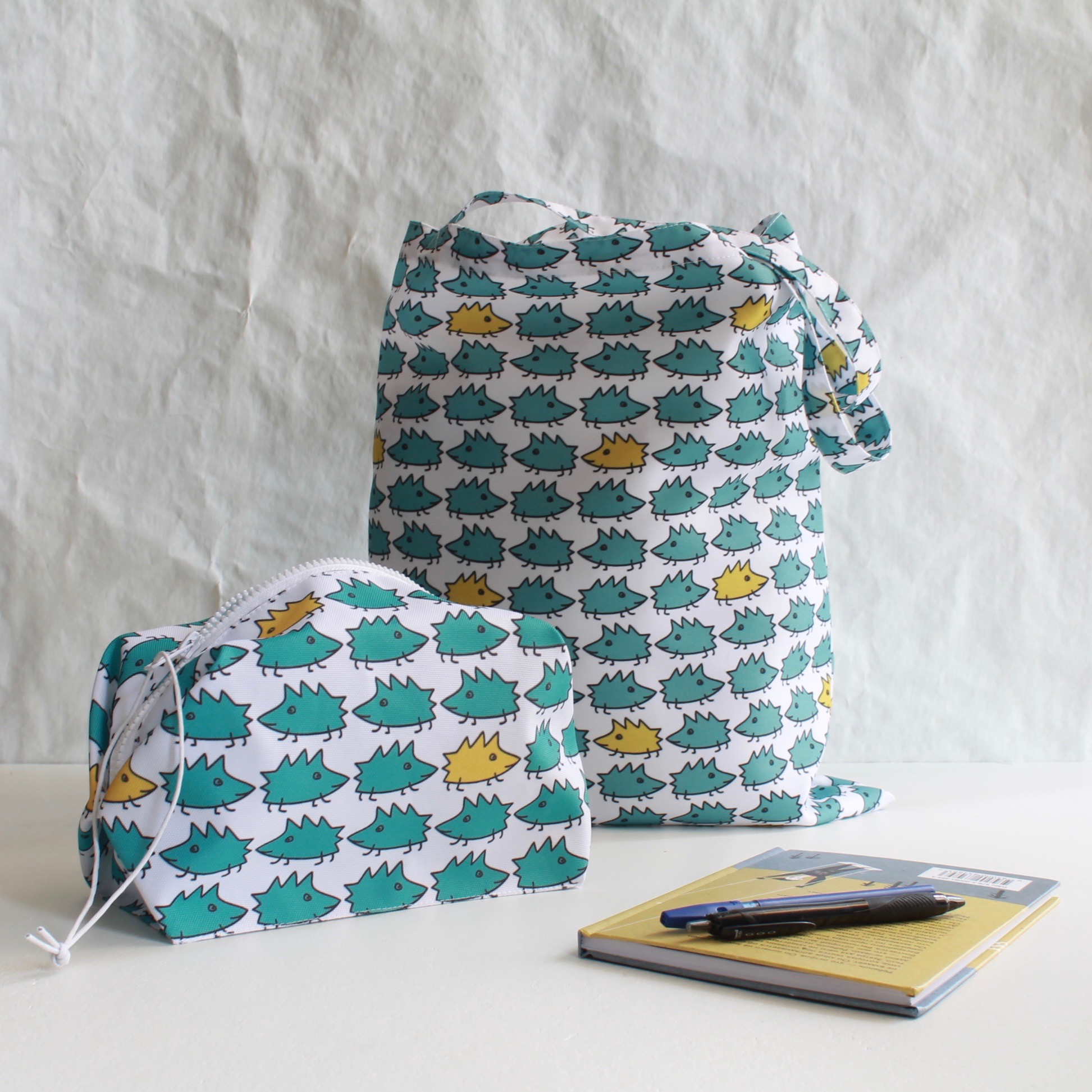 белая сумка фишкард арт-авоська ежики fishcard headgehog tote bag