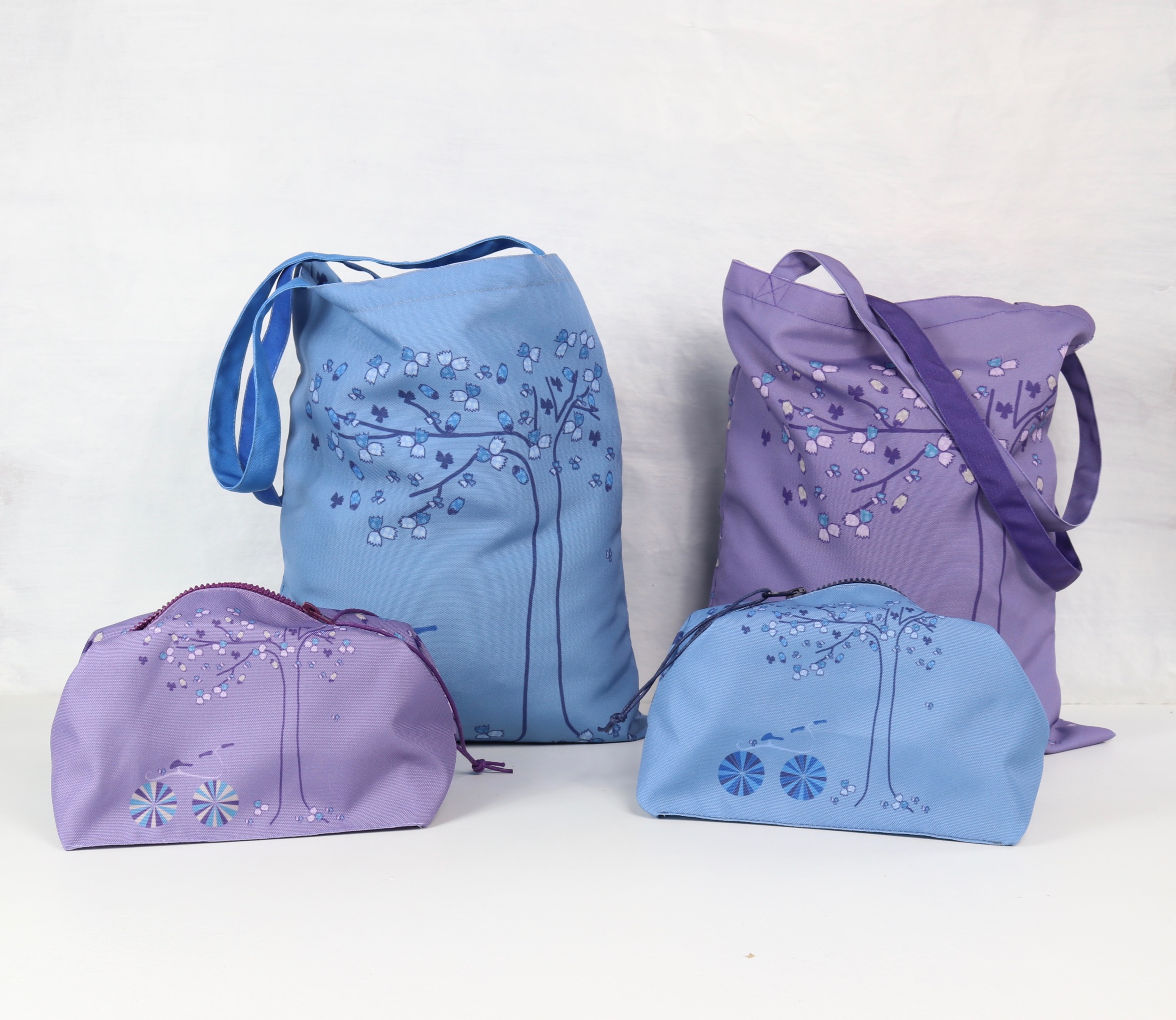 сиреневая сумка для покупок фишкард fishcard reusable bag flower ornament