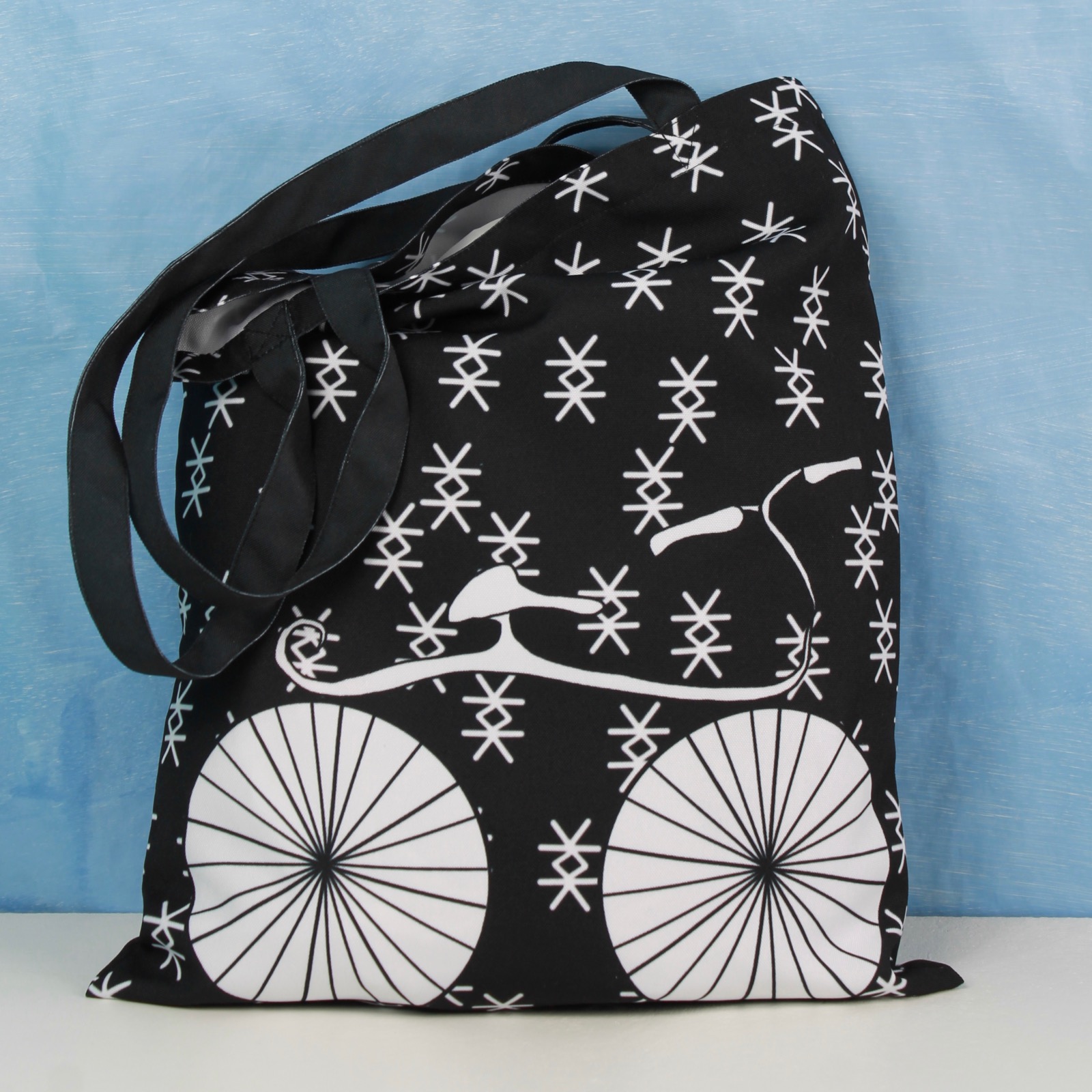 черная сумка с велосипедом фишкард fishcard tote bag with bike