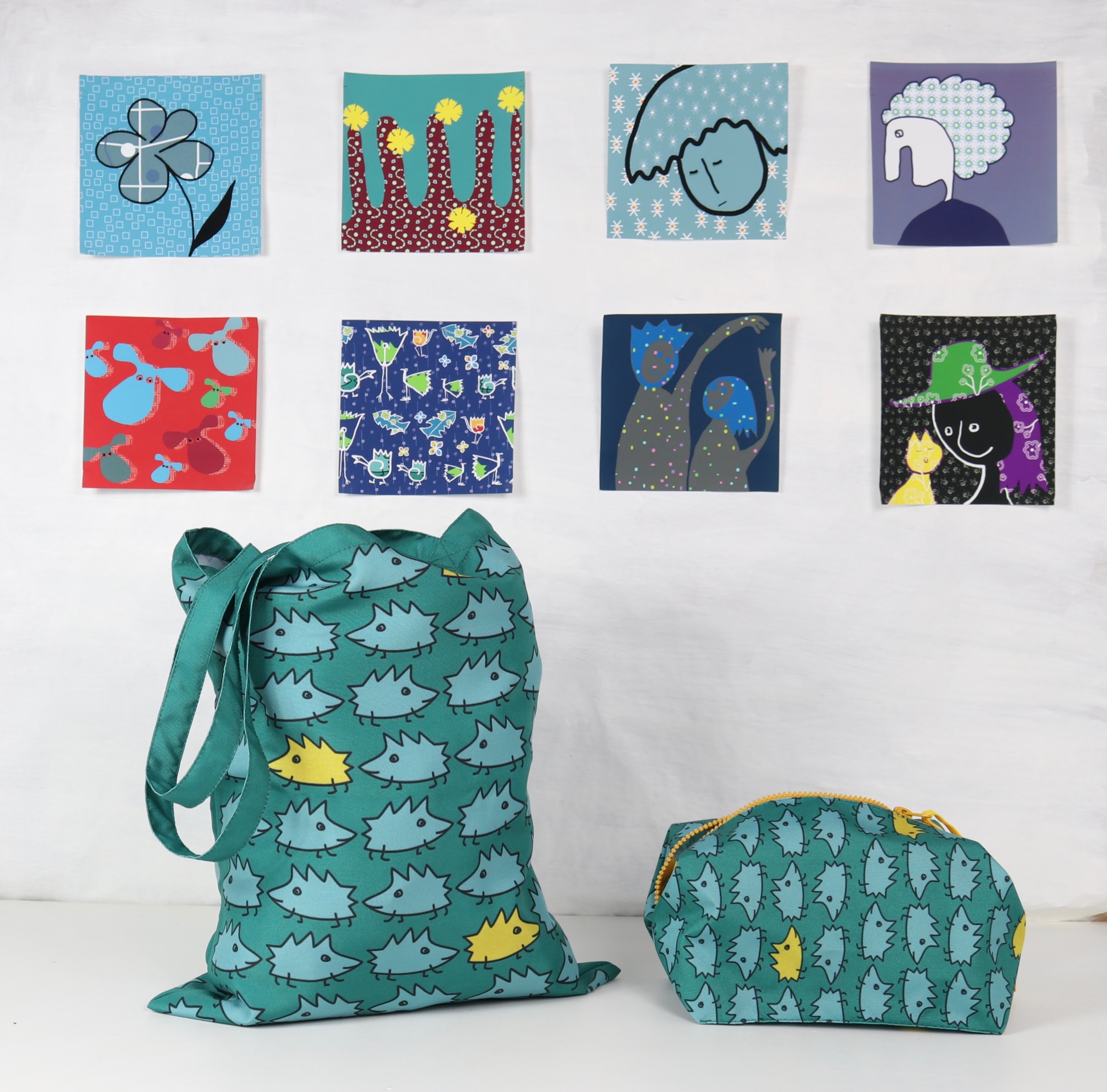 сумка с ежиками фишкард fishcard tote bag with hedgehog