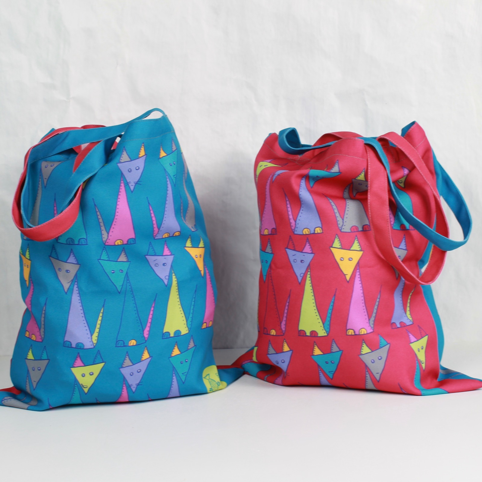 сумка шоппер тоут с котами фишкард fishcard tote market bag with cats